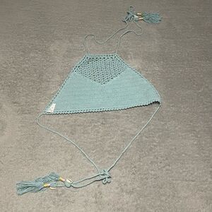 Dance & Marvel crochet crop top halter style size small never worn